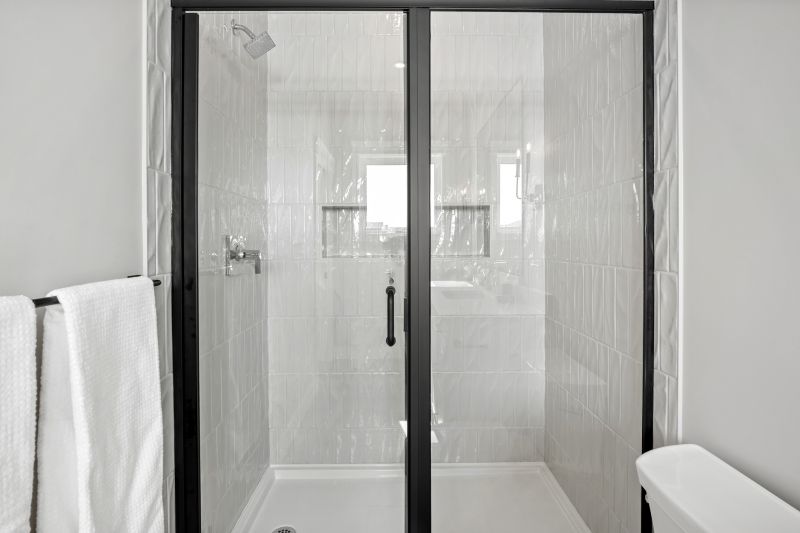 Corner Shower with Glass Doors